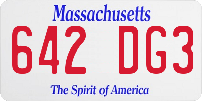 MA license plate 642DG3