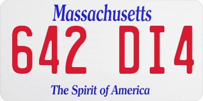 MA license plate 642DI4