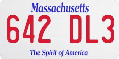 MA license plate 642DL3