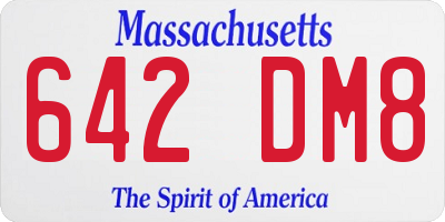 MA license plate 642DM8