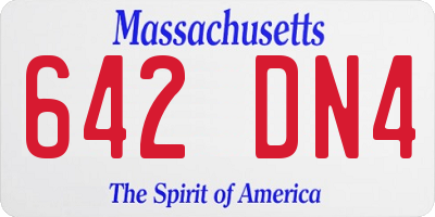 MA license plate 642DN4