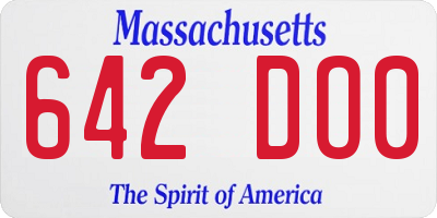 MA license plate 642DO0