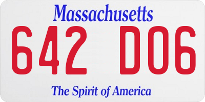 MA license plate 642DO6