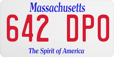 MA license plate 642DP0