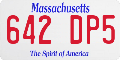 MA license plate 642DP5
