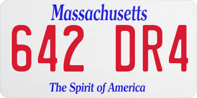 MA license plate 642DR4