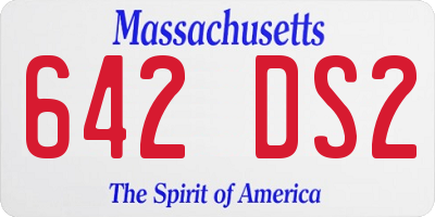 MA license plate 642DS2