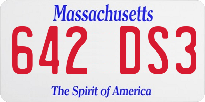 MA license plate 642DS3