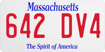 MA license plate 642DV4