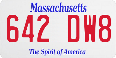 MA license plate 642DW8