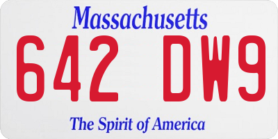 MA license plate 642DW9