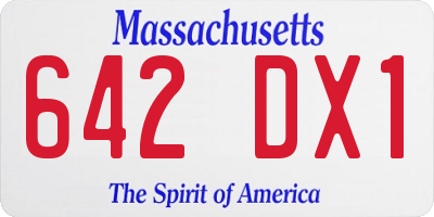 MA license plate 642DX1