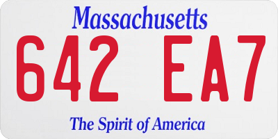 MA license plate 642EA7