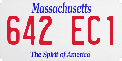 MA license plate 642EC1
