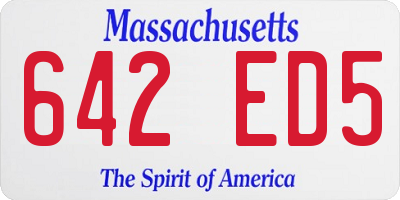 MA license plate 642ED5