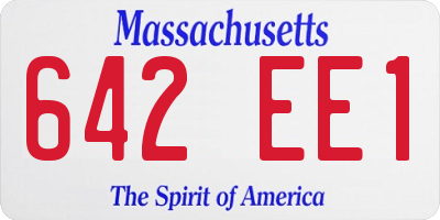 MA license plate 642EE1