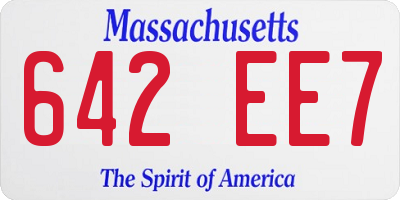 MA license plate 642EE7