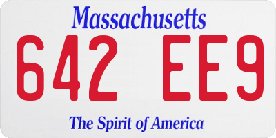 MA license plate 642EE9