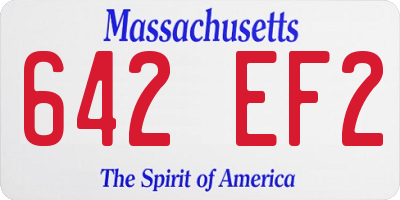 MA license plate 642EF2