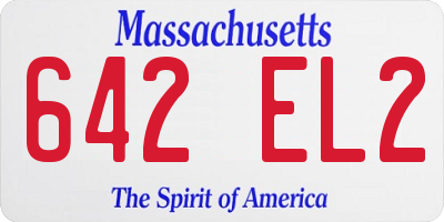 MA license plate 642EL2