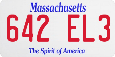 MA license plate 642EL3