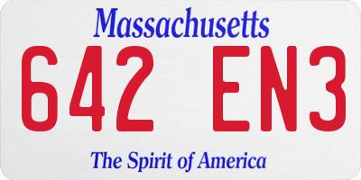 MA license plate 642EN3