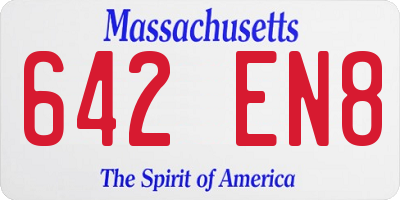 MA license plate 642EN8