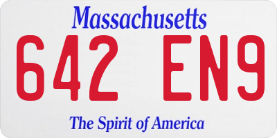 MA license plate 642EN9