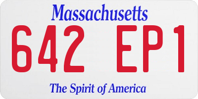 MA license plate 642EP1
