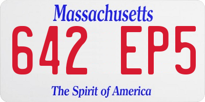 MA license plate 642EP5