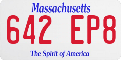 MA license plate 642EP8