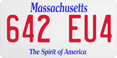 MA license plate 642EU4