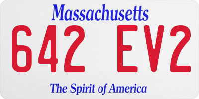 MA license plate 642EV2