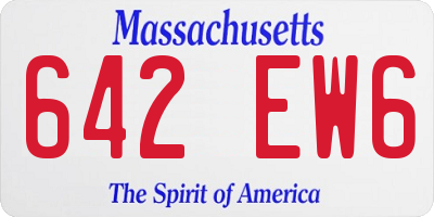MA license plate 642EW6
