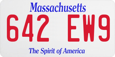 MA license plate 642EW9