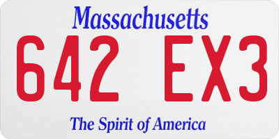 MA license plate 642EX3