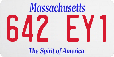 MA license plate 642EY1