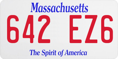 MA license plate 642EZ6