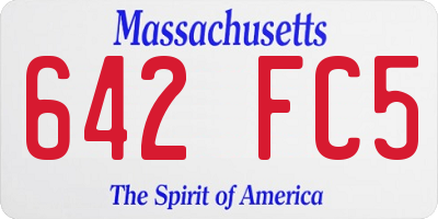 MA license plate 642FC5
