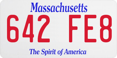 MA license plate 642FE8