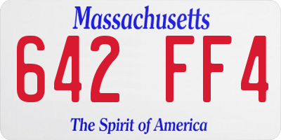 MA license plate 642FF4
