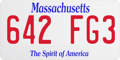 MA license plate 642FG3