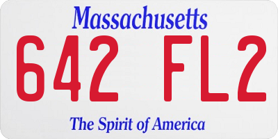 MA license plate 642FL2