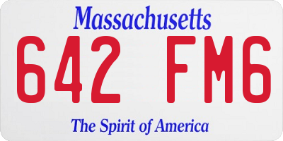 MA license plate 642FM6