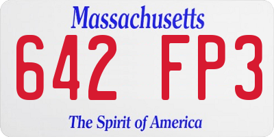 MA license plate 642FP3