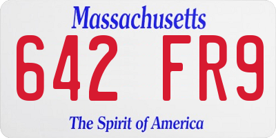 MA license plate 642FR9