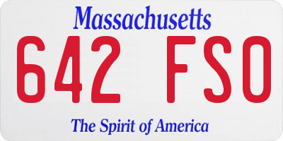 MA license plate 642FS0