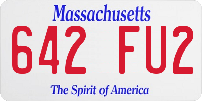 MA license plate 642FU2