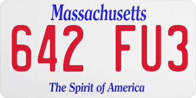 MA license plate 642FU3