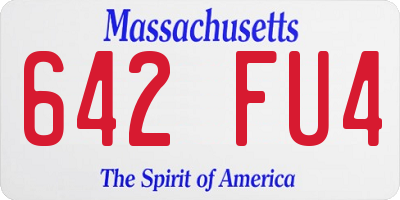 MA license plate 642FU4